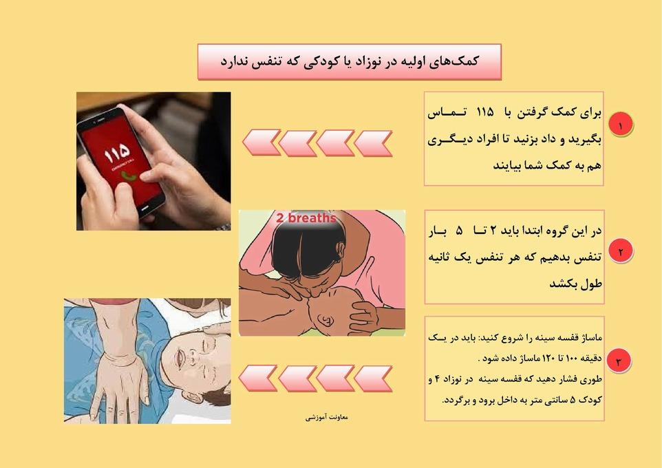 ماساژ قلبی در نوزاد یا کودکی که تنفس ندارد